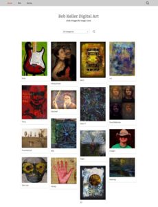 I used a masonry grid to feature my digital artwork.